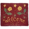 Red Floral Welcome Rug Hooking Kit