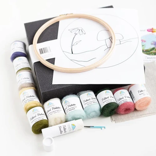 Painting With Wool Needle Felting Kit - Dani Ives' Toadstools 2 Painting With Wool Needle Felting Kit - Dani Ives' Toadstools - Image 2