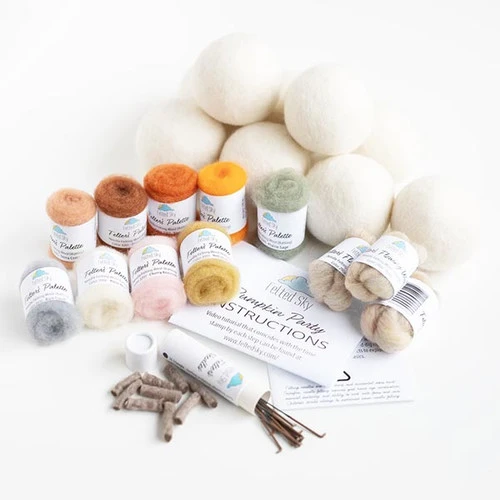 Sculpting With Wool Needle Felting Kit - Pumpkin Party 4 Sculpting With Wool Needle Felting Kit - Pumpkin Party - Image 4