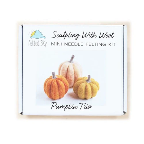 Sculpting With Wool Needle Felting Kit - Pumpkin Trio 4 Sculpting With Wool Needle Felting Kit - Pumpkin Trio - Image 4