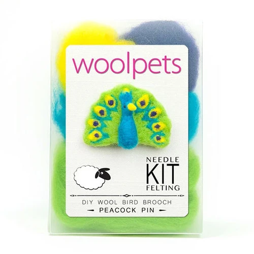 WoolPets Needle Felting Kit - Peacock Pin 1 WoolPets Needle Felting Kit - Peacock Pin