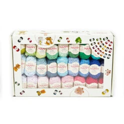 50 Happy Cotton Yarn Colors In A Box