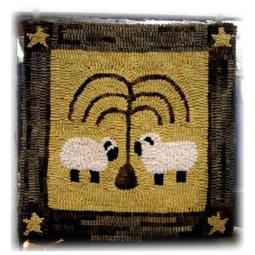 Beginner Rug Hooking Kit - Sheep Under Willow 1 Beginner Rug Hooking Kit - Sheep Under Willow